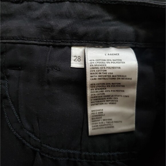 L'Agence Margot Skinny High-Rise Stretchy Jeans in Dark Graphite - Picture 7 of 11